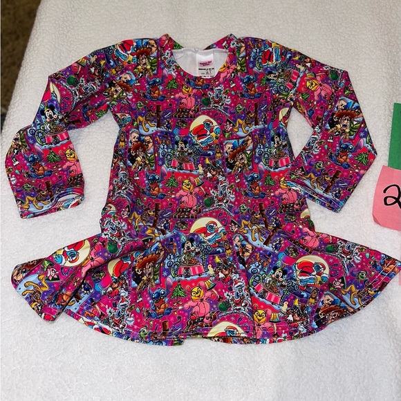 Colorful Long long sleeve Handmade Disney Tunic Top for Toddler girls 2T - Picture 3 of 3